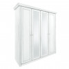 Шкаф 4 дверный с зеркалами Палермо Белый/Патина Серебро со структурой дерева