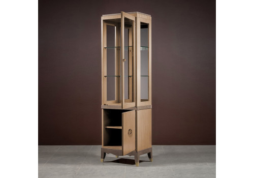 Витрина 1 дверная правая Монте-Карло, Дуб медовый/Дуб серокоричневый