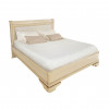 Кровать 160x200 с мягкой спинкой Палермо Ваниль/Патина Золото со структрой дерева