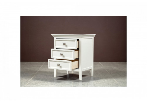Тумба прикроватная 3 ящика Бруклин, Молочный