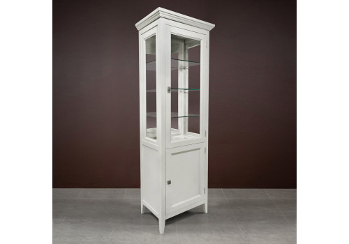 Витрина 1 дверная правая с зеркалом Бруклин, Молочный