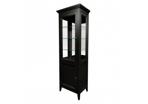 Витрина 1 дверная левая Бруклин с зеркалом, Черный
