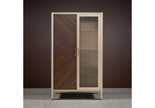 Витрина 2 ств. комбинированная, Венеция, меланж/орех американский