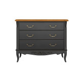 Комод 3 ящика Тиволи WOOD, Черный/Ясень