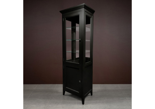 Витрина 1 дверная левая Бруклин с зеркалом, Черный