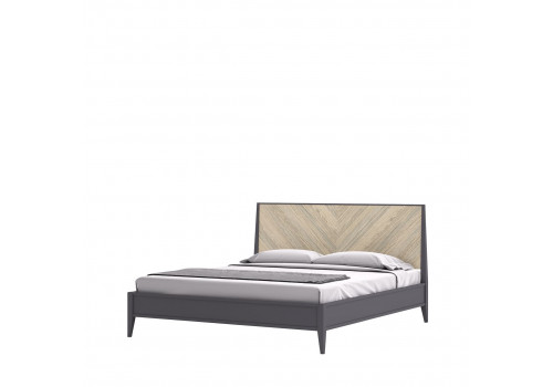 Кровать 180x200 Альба, Дуб Серебристый/Мокко