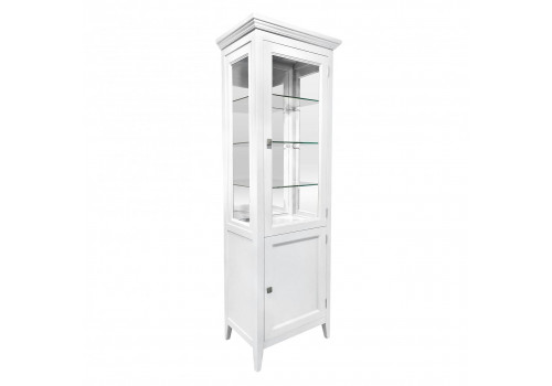 Витрина 1 дверная правая Бруклин с зеркалом, Белый