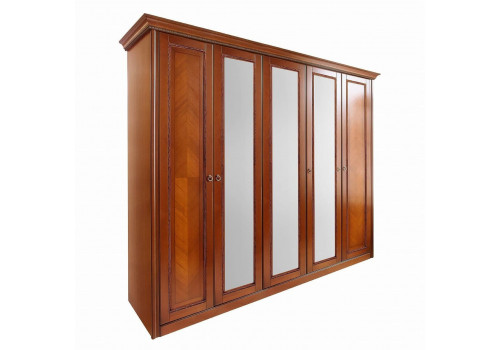 Шкаф 5 дверный с зеркалами Палермо Янтарь