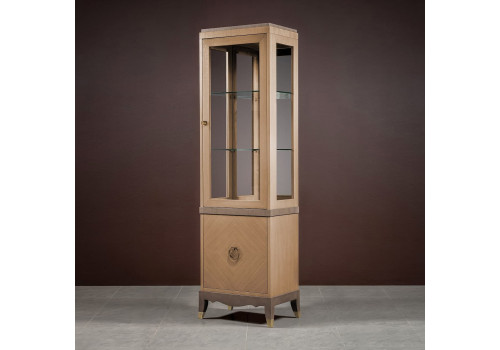 Витрина 1 дверная правая Монте-Карло, Дуб медовый/Дуб серокоричневый