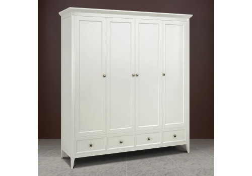 Шкаф 4х створчатый Бруклин, Молочный