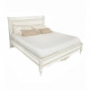 Кровать 160x200 с мягкой спинкой Неаполь, Молочный/Патина Золото без структуры дерева