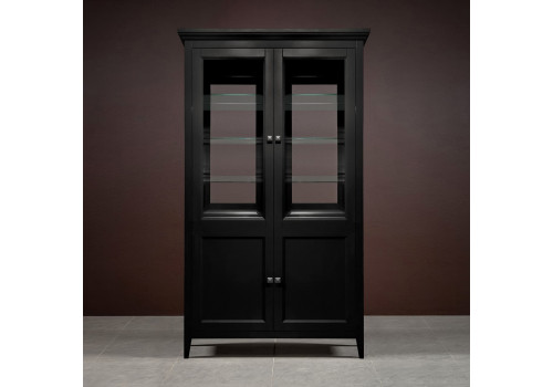 Витрина 2 дверная с зеркалом Бруклин, Черный
