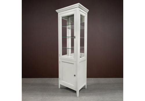 Витрина 1 дверная левая с зеркалом Бруклин, Молочный