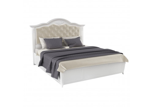 Кровать 180x200 с мягкой спинкой и подъемным механизмом Тиволи, Молочный