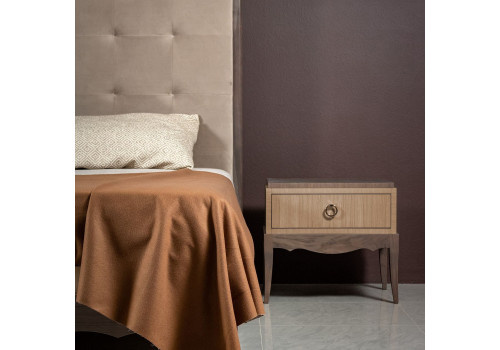 Кровать 160x200 с мягкой спинкой Монте-Карло, Дуб медовый/Дуб серокоричневый