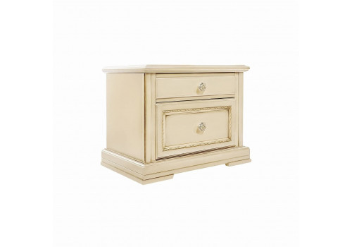Тумба прикроватная Палермо Ваниль/Патина Золото со структрой дерева