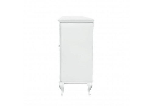 Комод малый Неаполь, Белый/Патина Серебро без структуры дерева