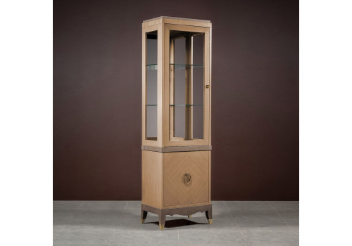 Витрина 1 дверная левая Монте-Карло, Дуб медовый/Дуб серокоричневый