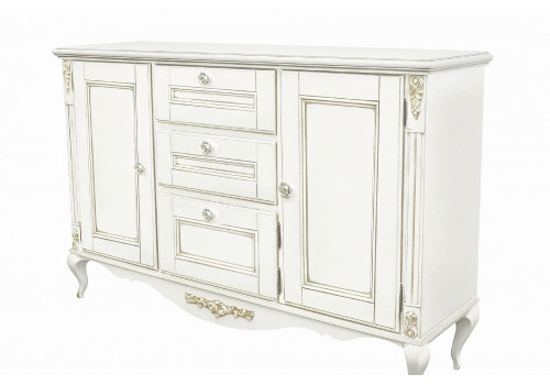 Комод Неаполь, Молочный/Патина Золото без структуры дерева