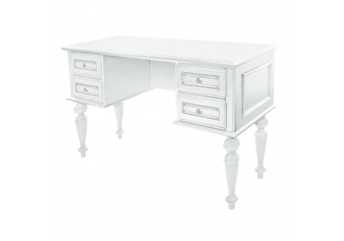 Стол туалетный Неаполь, Белый/Патина Серебро без структуры дерева