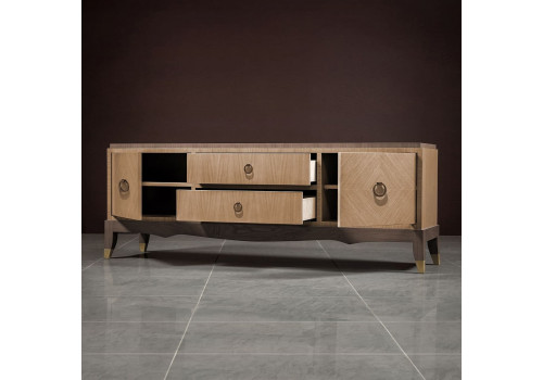 Тумба ТВ Монте-Карло, Дуб медовый/Дуб серокоричневый