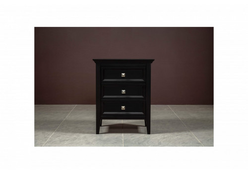 Тумба прикроватная 3 ящика Бруклин, Черный