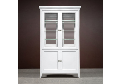 Витрина 2 дверная Бруклин с зеркалом, Белый