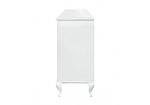 Комод Неаполь, Белый/Патина Серебро без структуры дерева