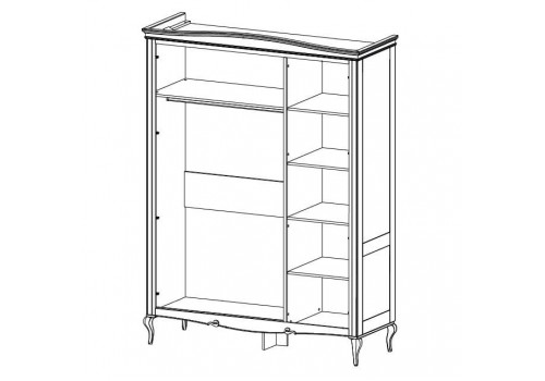 Шкаф 3 дверный Портофино, Кварц/Патина коричневая