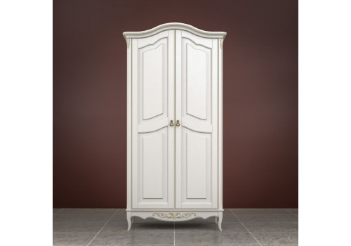 Шкаф 2х створчатый Тиволи, Молочный/Патина Золото