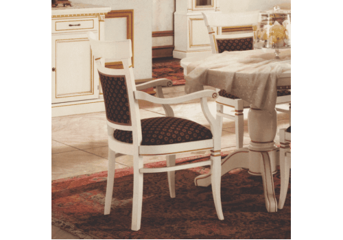 Полукресло Палермо Молочный/Патина Золото со структрой дерева