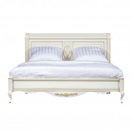 Кровать 140x200 Неаполь, Молочный/Патина Золото без структуры дерева