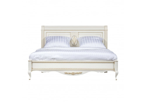 Кровать 140x200 Неаполь, Молочный/Патина Золото без структуры дерева