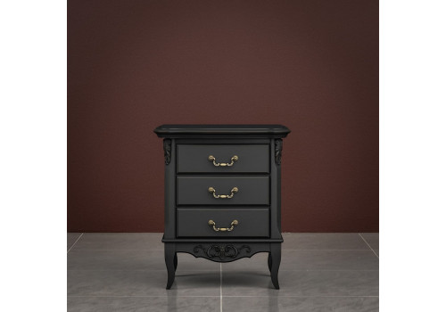 Тумба прикроватная 3 ящика Тиволи, Черный