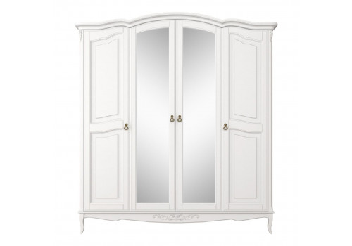 Шкаф 4х створчатый с зеркалами Тиволи, Молочный