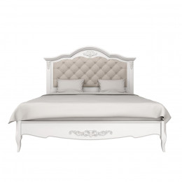 Кровать 200x200 с мягкой спинкой Тиволи, Молочный