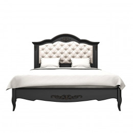 Кровать 120x200 с мягкой спинкой Тиволи, Черный