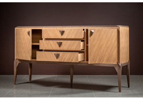 Комод 3 ящика+2 дверки Барселона, Дуб медовый/Дуб серокоричневый