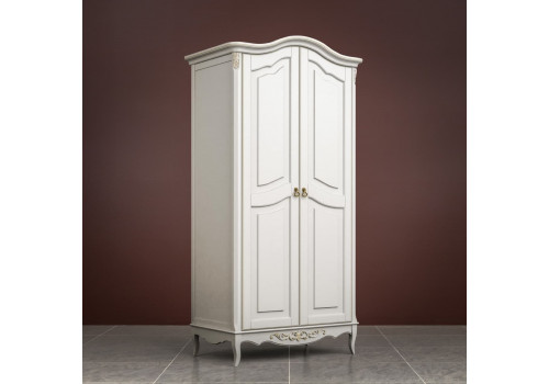 Шкаф 2х створчатый Тиволи, Молочный/Патина Золото