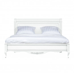 Кровать 140x200 Неаполь, Белый/Патина Серебро без структуры дерева