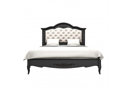 Кровать 140x200 с мягкой спинкой Тиволи, Черный