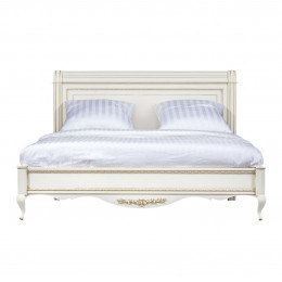 Кровать 160x200 Неаполь, Молочный/Патина Золото без структуры дерева