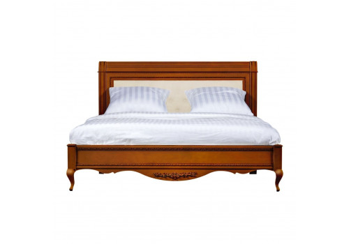 Кровать 180x200 с мягкой спинкой Неаполь, Янтарь