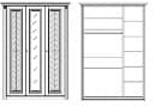 Шкаф 3 дверный с зеркалом Палермо Янтарь