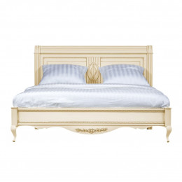Кровать 160x200 Неаполь, Ваниль/Патина Золото без структуры дерева