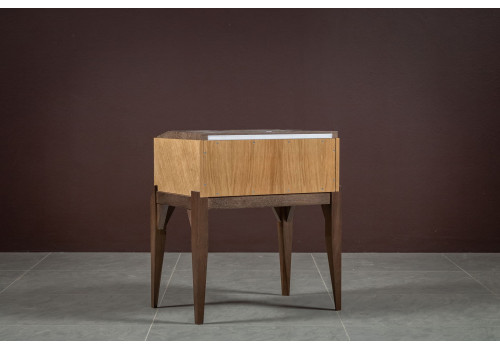 Тумбочка прикроватная Барселона, Дуб медовый/Дуб серокоричневый