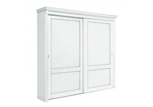 Шкаф купе Палермо Белый/Патина Серебро со структурой дерева