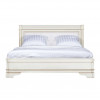 Кровать 160x200 с мягкой спинкой Палермо Молочный/Патина Золото со структрой дерева