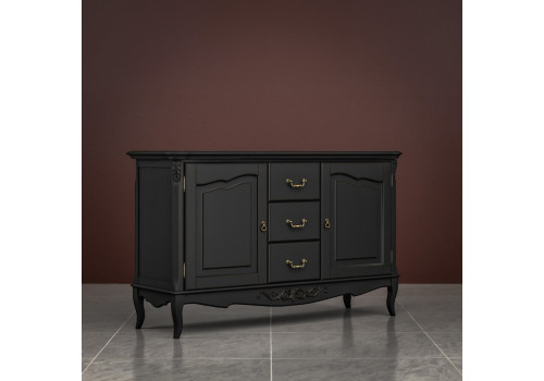 Комод 3 ящика+2 дверки Тиволи, Черный