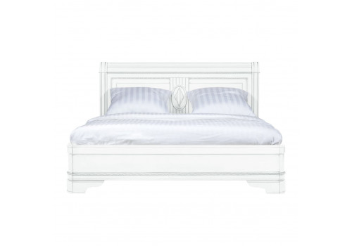 Кровать 160x200 Палермо Белый/Патина Серебро со структурой дерева